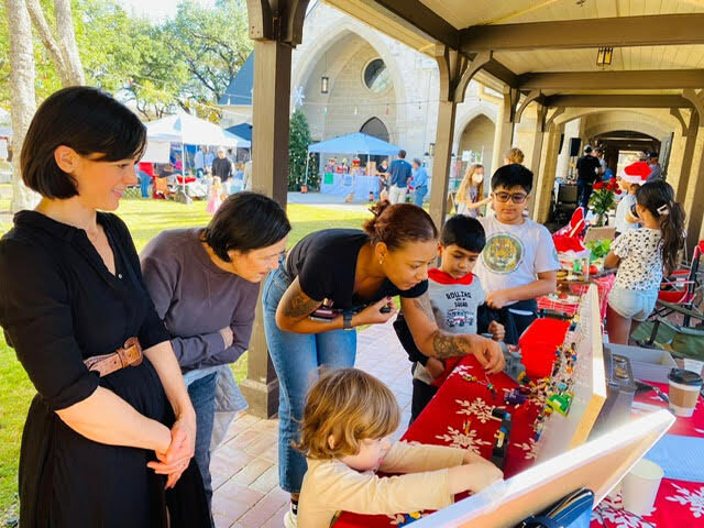 Customers browsing our keychains