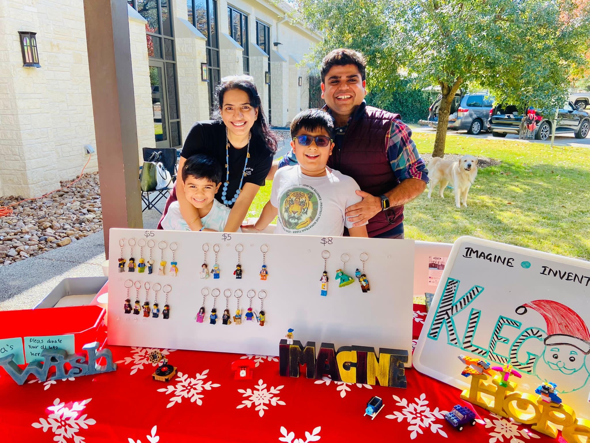 Our family at the KLEGO farmers market stall